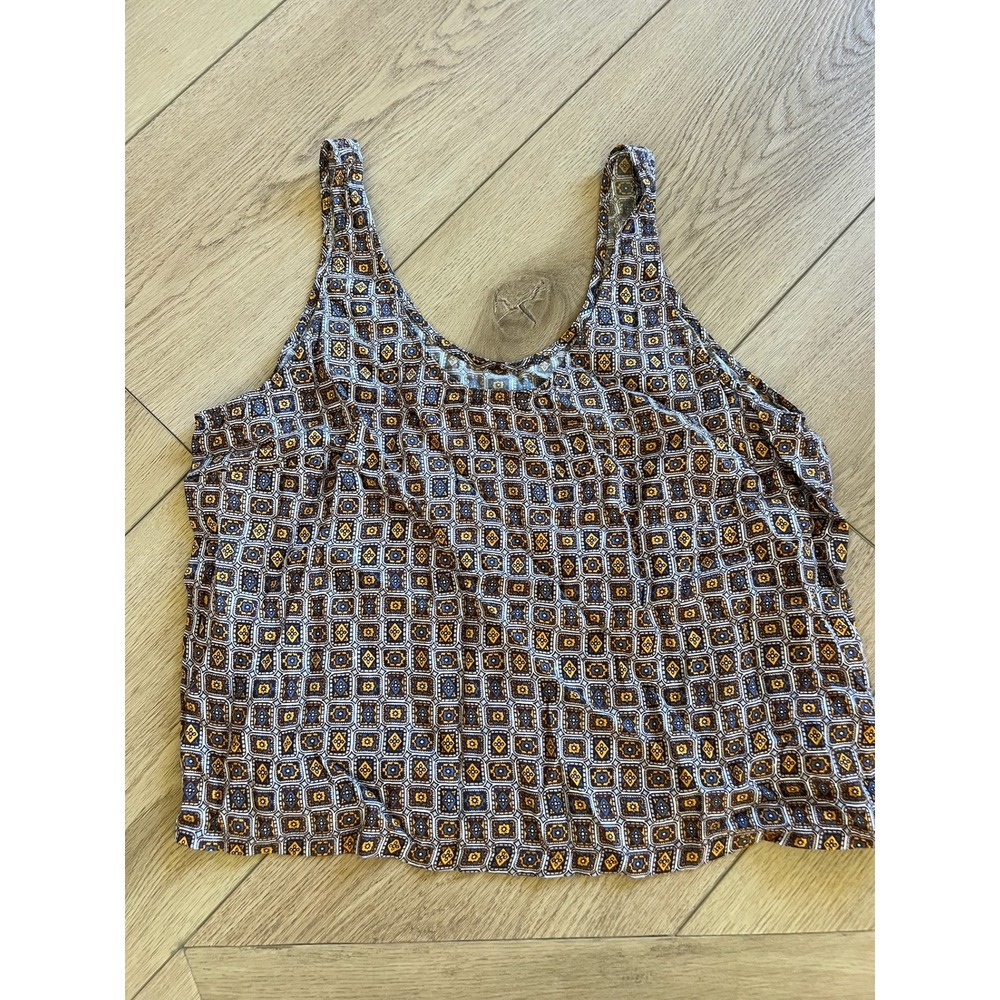 Raquel Allegra Geometric Print Spaghetti Strap Tank Top‎ Women's Small